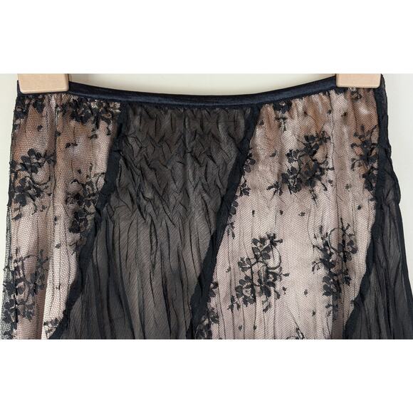 Vintage Y2K Cache Lace Mesh Overlay Skirt Black M - Picture 5 of 7